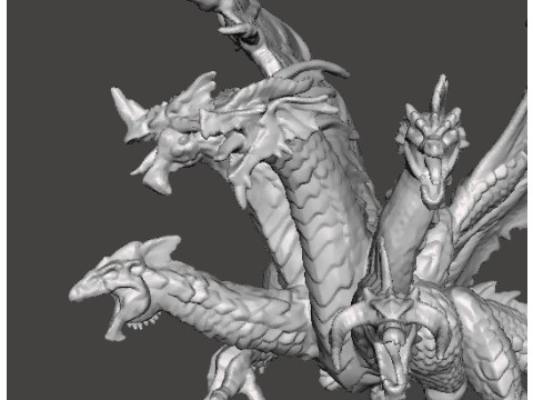 5 HEADED DRAGON KING MINIATURE MODEL FANTASY GAMES RPG HYDRA Model Cetak 3D