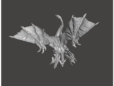 5 HEADED DRAGON KING MINIATURE MODEL FANTASY GAMES RPG HYDRA Model Cetak 3D