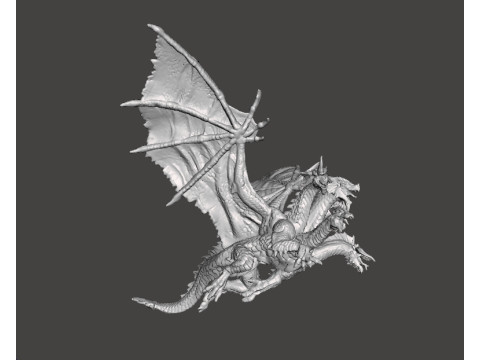 5 HEADED DRAGON KING MINIATURE MODEL FANTASY GAMES RPG HYDRA Model Cetak 3D