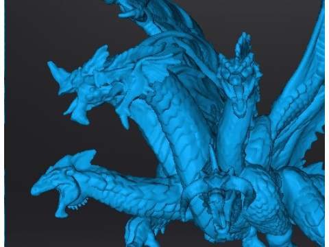 5 HEADED DRAGON KING MINIATURE MODEL FANTASY GAMES RPG HYDRA Model Cetak 3D