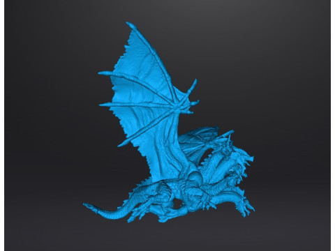 5 HEADED DRAGON KING MINIATURE MODEL FANTASY GAMES RPG HYDRA Model Cetak 3D