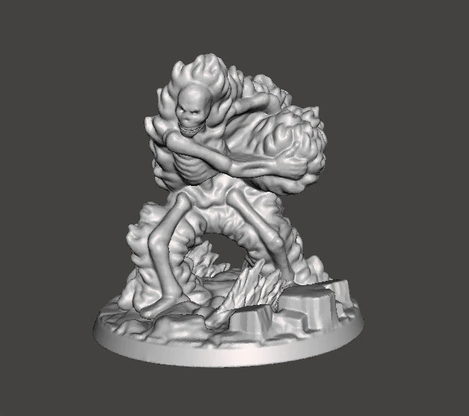 FIREBALL SKELETON HADOUKEN MINIATURE MODEL FOR FANTASY GAMES RPG DND 3D Print Model .c4d .max .obj .3ds .fbx .stl .blend 
