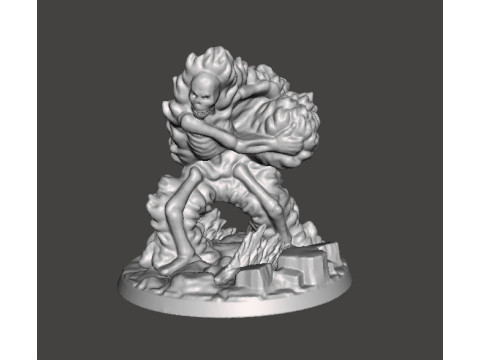 FIREBALL SKELETON HADOUKEN MINIATURE MODEL FOR FANTASY GAMES RPG DND 3D Print Model