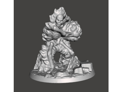 FIREBALL SKELETON HADOUKEN MINIATURE MODEL FOR FANTASY GAMES RPG DND Modello di stampa 3D