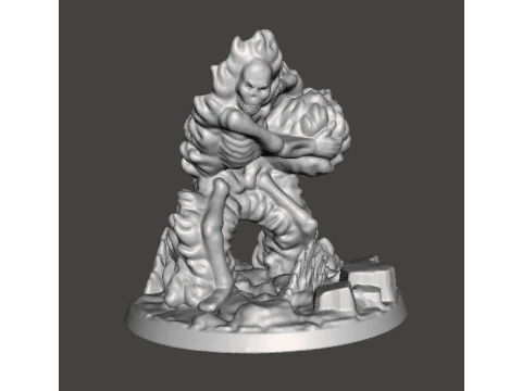 FIREBALL SKELETON HADOUKEN MINIATURE MODEL FOR FANTASY GAMES RPG DND 3D Print Model
