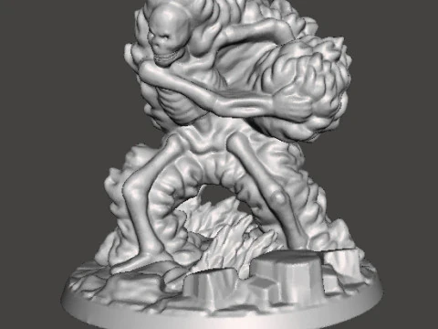 FIREBALL SKELETON HADOUKEN MINIATURE MODEL FOR FANTASY GAMES RPG DND 3D Print Model