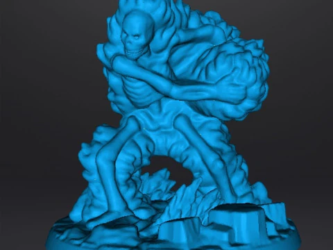 FIREBALL SKELETON HADOUKEN MINIATURE MODEL FOR FANTASY GAMES RPG DND 3D Print Model