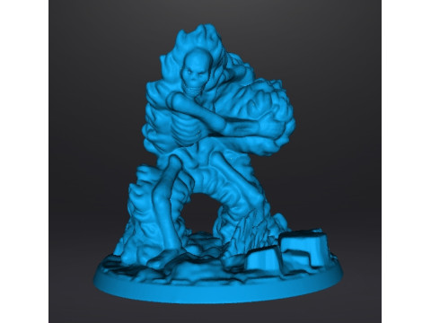 FIREBALL SKELETON HADOUKEN MINIATURE MODEL FOR FANTASY GAMES RPG DND Modello di stampa 3D