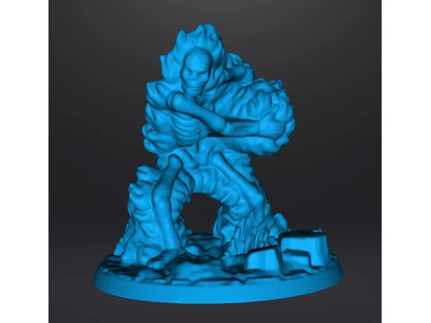 FIREBALL SKELETON HADOUKEN MINIATURE MODEL FOR FANTASY GAMES RPG DND 3D Print Model