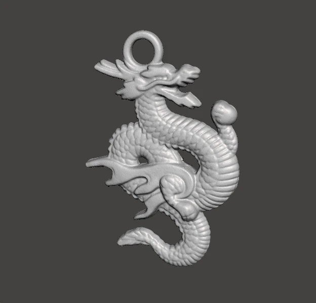 CHINESE DRAGON PENDANT MODEL GOOD LUCK POWER WEALTH 3D Print Model .c4d .max .obj .3ds .fbx .stl .blend 