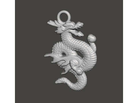 МОДЕЛЬ ПОДВЕСКИ КИТАЙСКИЙ ДРАКОН УДАЧА, СИЛА, БОГАТСТВО 3D Принт Модель