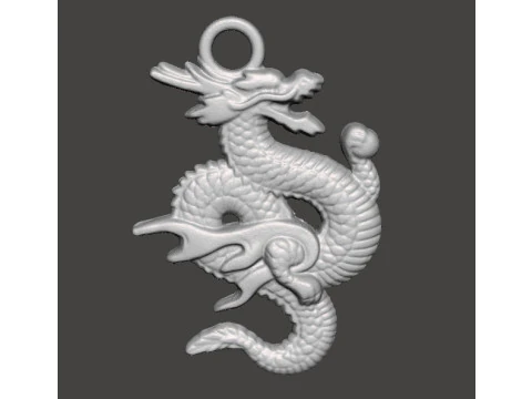 CHINESE DRAGON PENDANT MODEL GOOD LUCK POWER WEALTH 3D Print Model