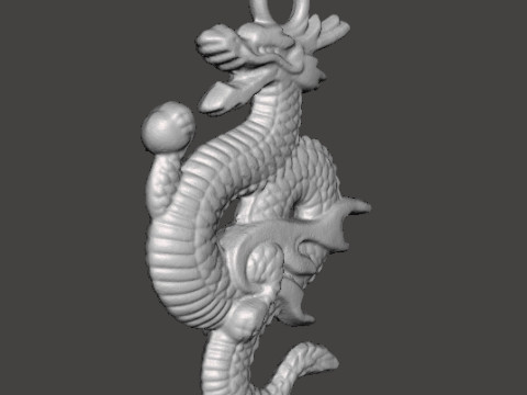 CHINESE DRAGON PENDANT MODEL GOOD LUCK POWER WEALTH Model do druku 3D