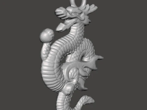 CHINESE DRAGON PENDANT MODEL GOOD LUCK POWER WEALTH 3D Print Model