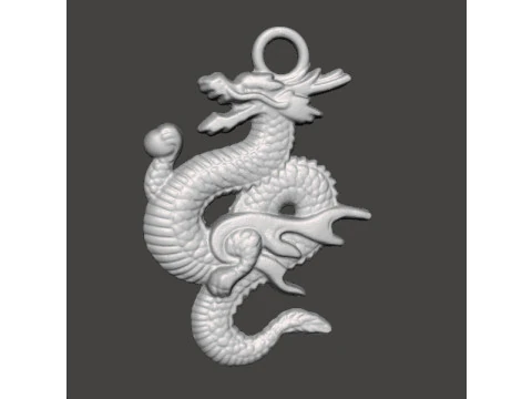 CHINESE DRAGON PENDANT MODEL GOOD LUCK POWER WEALTH 3D Print Model