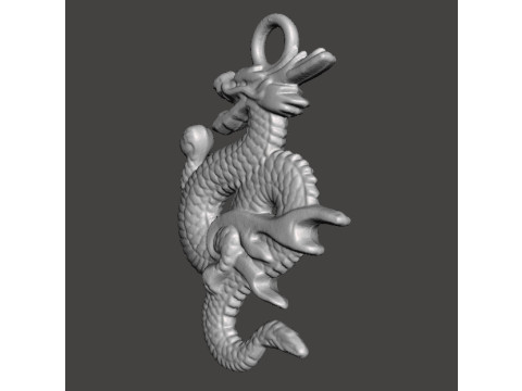 CHINESE DRAGON PENDANT MODEL GOOD LUCK POWER WEALTH Model do druku 3D