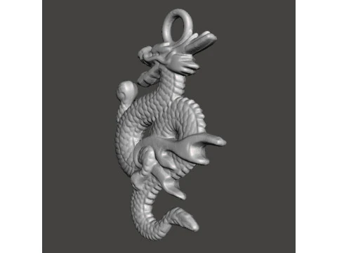 CHINESE DRAGON PENDANT MODEL GOOD LUCK POWER WEALTH 3D Print Model