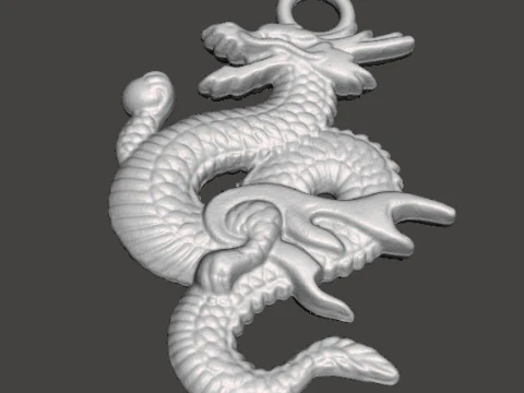 CHINESE DRAGON PENDANT MODEL GOOD LUCK POWER WEALTH 3D Print Model