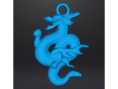 CHINESE DRAGON PENDANT MODEL GOOD LUCK POWER WEALTH Model do druku 3D