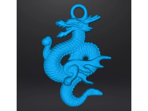 CHINESE DRAGON PENDANT MODEL GOOD LUCK POWER WEALTH 3D Print Model