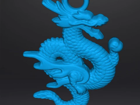 CHINESE DRAGON PENDANT MODEL GOOD LUCK POWER WEALTH 3D Print Model