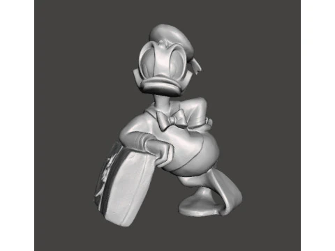 ドナルドダックとスーツケース 1970 ヴィンテージスタチューモデルキャラクター 3Dプリントモデル