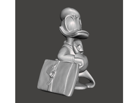 DONALD DUCK WITH SUITCASE 1970 VINTAGE STATUE MODEL CHARACTER 3D Print Model