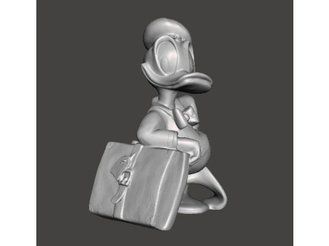 ドナルドダックとスーツケース 1970 ヴィンテージスタチューモデルキャラクター 3Dプリントモデル