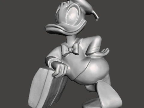 ドナルドダックとスーツケース 1970 ヴィンテージスタチューモデルキャラクター 3Dプリントモデル
