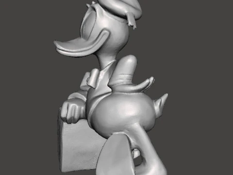 ドナルドダックとスーツケース 1970 ヴィンテージスタチューモデルキャラクター 3Dプリントモデル