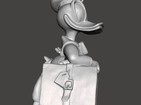 ドナルドダックとスーツケース 1970 ヴィンテージスタチューモデルキャラクター 3Dプリントモデル