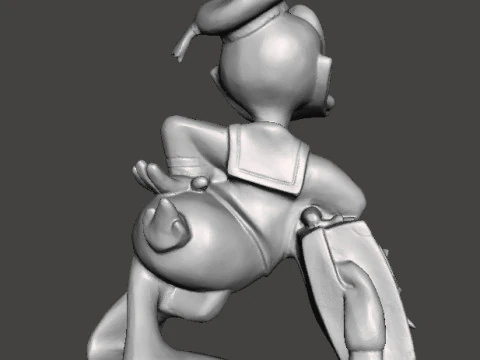 ドナルドダックとスーツケース 1970 ヴィンテージスタチューモデルキャラクター 3Dプリントモデル