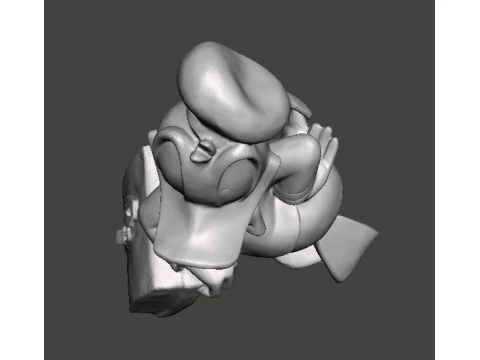 ドナルドダックとスーツケース 1970 ヴィンテージスタチューモデルキャラクター 3Dプリントモデル