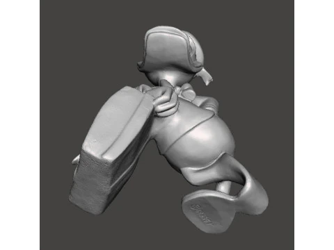 ドナルドダックとスーツケース 1970 ヴィンテージスタチューモデルキャラクター 3Dプリントモデル