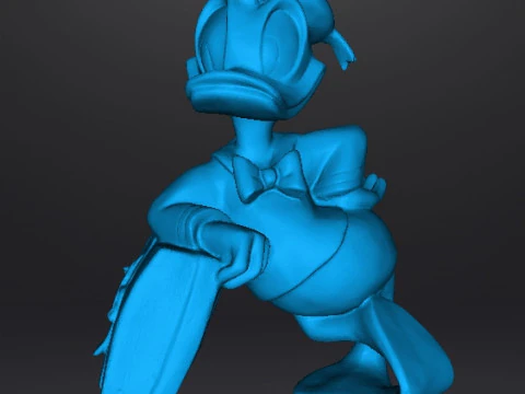 ドナルドダックとスーツケース 1970 ヴィンテージスタチューモデルキャラクター 3Dプリントモデル