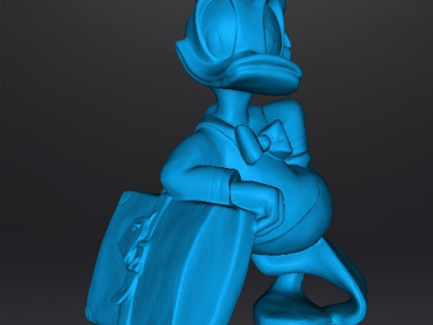 DONALD DUCK WITH SUITCASE 1970 VINTAGE STATUE MODEL CHARACTER 3D Print Model