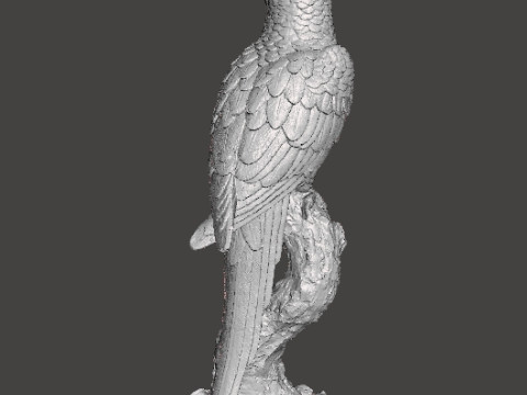 PARROT ON BRANCH REALISTIC SCULPTURE MODEL ANIMAL CREATURE WILDLIFE 3D Baskı Modeli