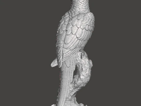 PARROT ON BRANCH REALISTIC SCULPTURE MODEL ANIMAL CREATURE WILDLIFE 3D Print Model