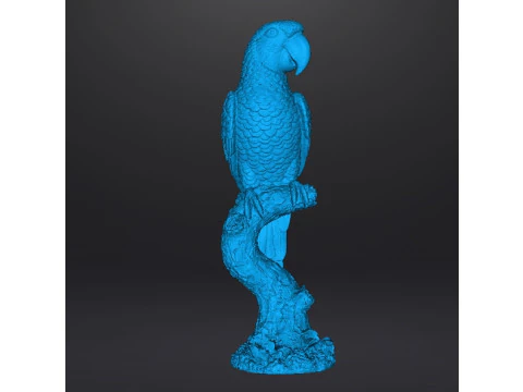 PARROT ON BRANCH REALISTIC SCULPTURE MODEL ANIMAL CREATURE WILDLIFE 3D Print Model