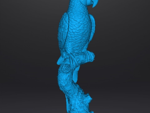 PARROT ON BRANCH REALISTIC SCULPTURE MODEL ANIMAL CREATURE WILDLIFE 3D Baskı Modeli