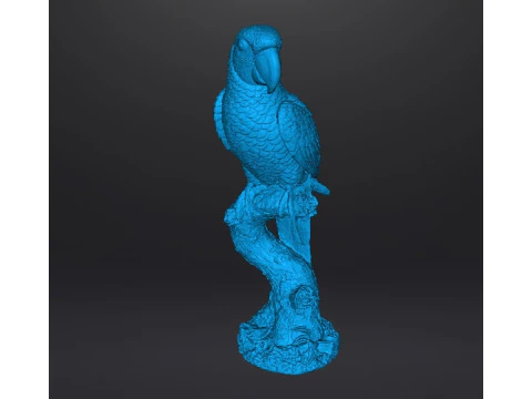 PARROT ON BRANCH REALISTIC SCULPTURE MODEL ANIMAL CREATURE WILDLIFE 3D Print Model