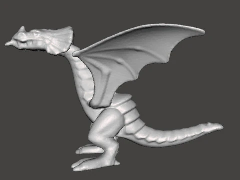 RED DRAGON 90s MEDIEVAL PLASTIC FIGURE MODEL WILDLIFE HQ VINTAGE 3D Print Model