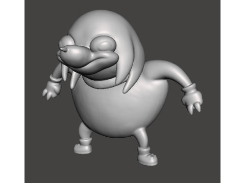 UGANDAN KNUCKLES FIGURE MODEL MEME SONIC STATUE 3D 打印模型