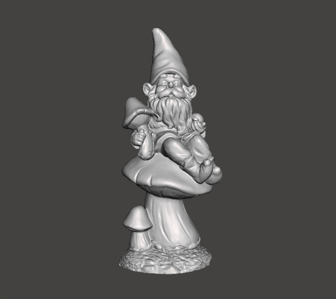 GARDEN GNOME ON MUSHROOM FIGURE MODEL STATUE ART Model do druku 3D .c4d .max .obj .3ds .fbx .stl .blend