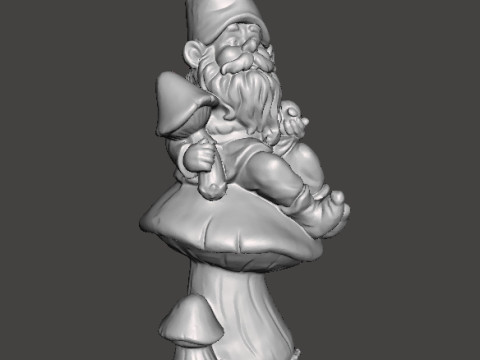 GARDEN GNOME ON MUSHROOM FIGURE MODEL STATUE ART Model do druku 3D