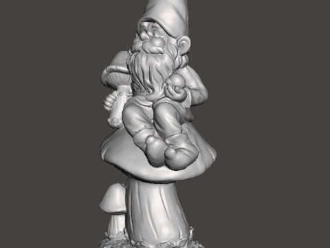 GARDEN GNOME ON MUSHROOM FIGURE MODEL STATUE ART Model do druku 3D