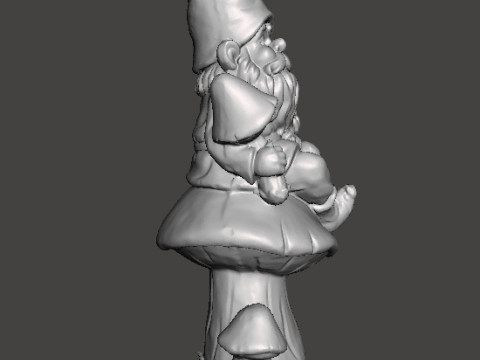 GARDEN GNOME ON MUSHROOM FIGURE MODEL STATUE ART Model do druku 3D
