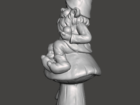 GARDEN GNOME ON MUSHROOM FIGURE MODEL STATUE ART Model do druku 3D