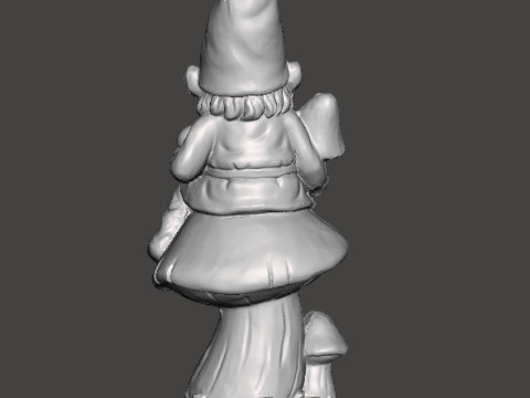 GARDEN GNOME ON MUSHROOM FIGURE MODEL STATUE ART Model do druku 3D