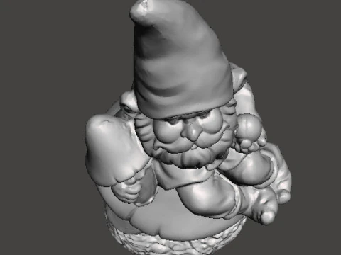 GARDEN GNOME ON MUSHROOM FIGURE MODEL STATUE ART 3D Print Model